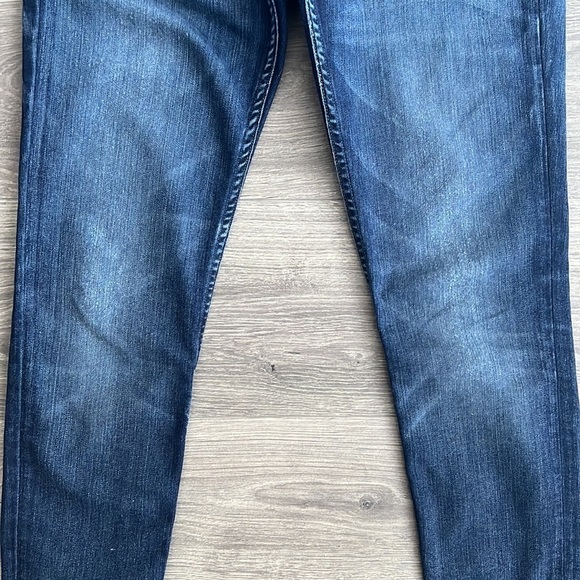 ALLSAINTS Spitalfields Low Rise Skinny Jeans Dark Blue Wash Distressed Womens 26 - Picture 9 of 11